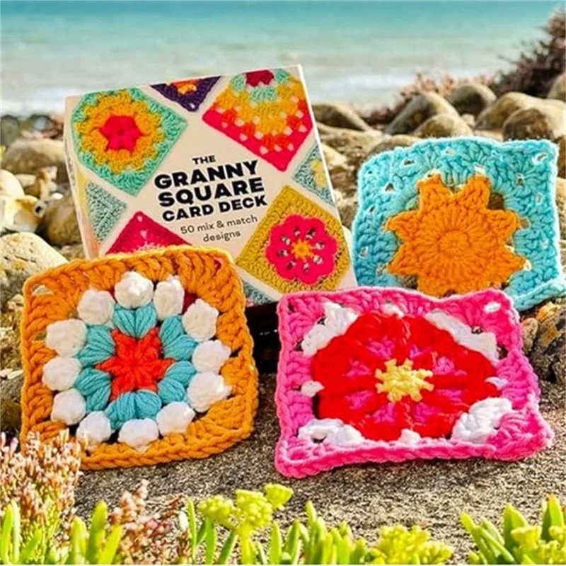 

50PCS Mix & Matchs Design The Granny Square Card Decks,Knitting Kit For Adults