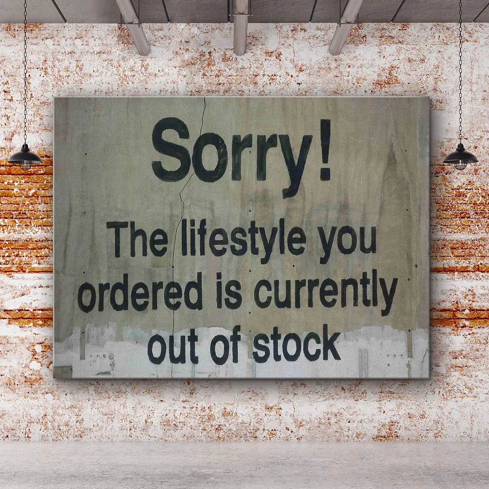 Banksy Street Quotes Sorry Canvas Painting Posters And Print Inspirational Wall Art For Home Living Room Office Decoration Gifts