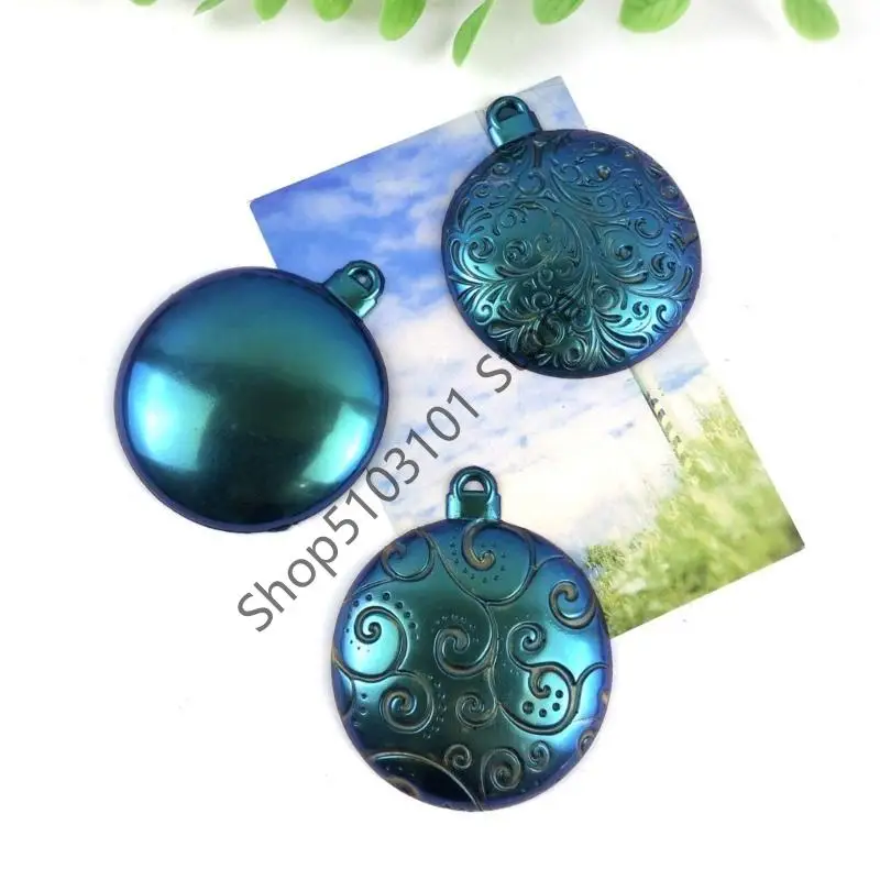 x6he 3 Styles DIY Christmas Series Round Keychain chookan Mould for Christmas Gift