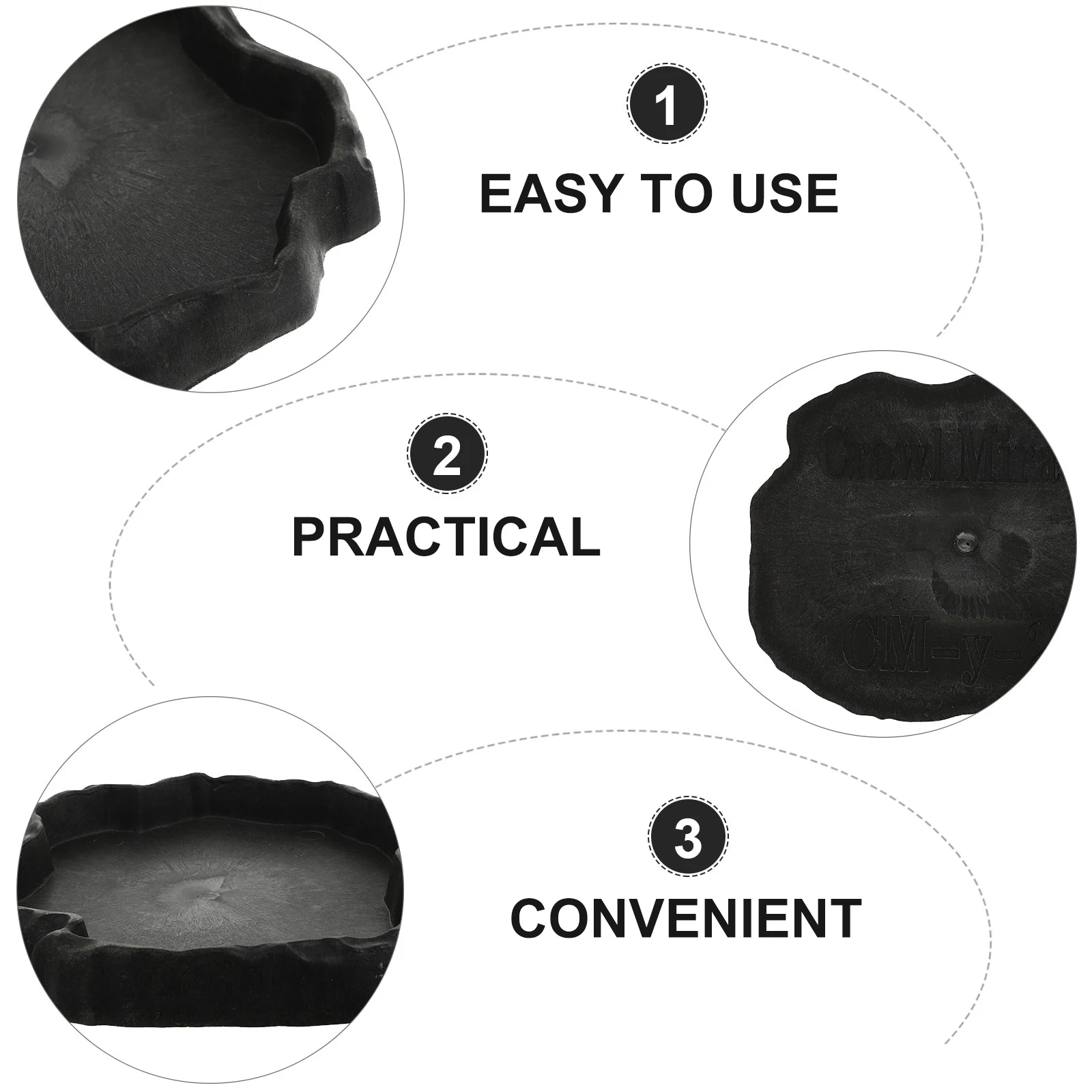 

1pc Reptile Feeder Large Capacity Pet Water Basin Plastic Spider Gecko Feeder Smooth Surface High Hardness Safe Environmental