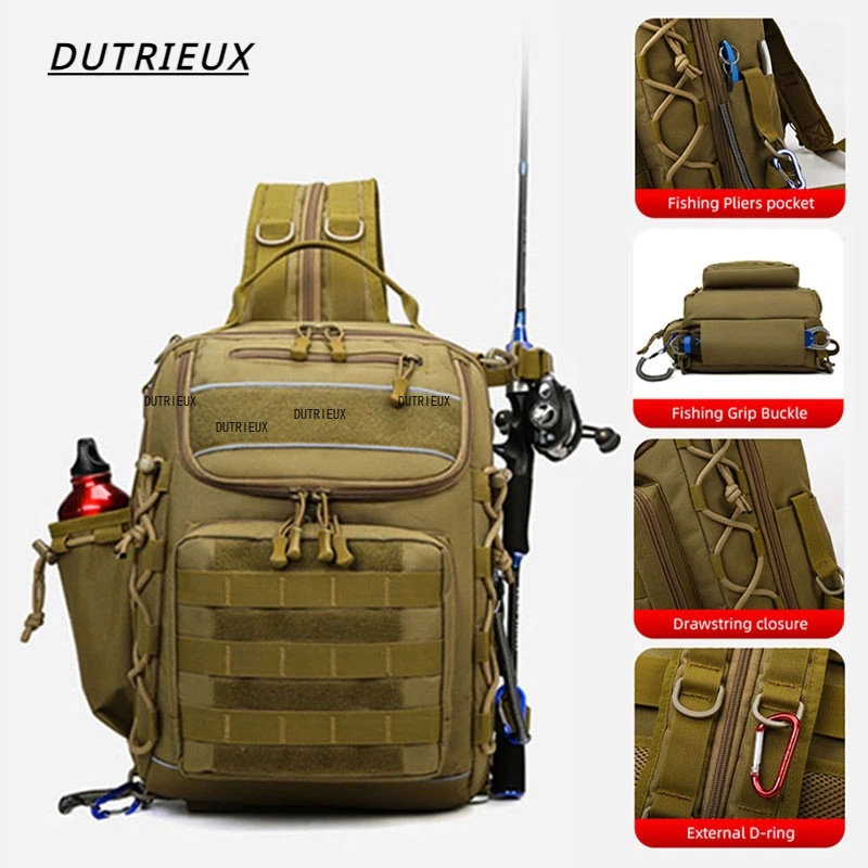 

Outdoor Sports Camping Bag Fishing Rod Pole Backpack Climbing For Men Trekking Hiking Fishing Lure Box Tackle Travel Handbags