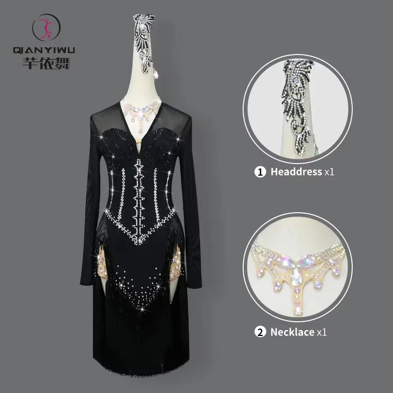 Vestido latino, traje de baile de escenario, competición de salón, Ropa de baile para niñas, falda de graduación para mujeres, disfraces para niñas, traje de fiesta, ropa americana