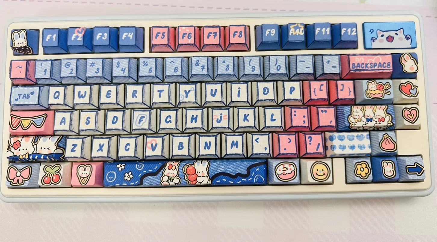 Cowboy Rabbit Theme Key Cap PBT Full Five Sided Heat Sublimation Cherry/MDA Customized 149 Keys Hi75 Hi8 Mechanical Keyboard