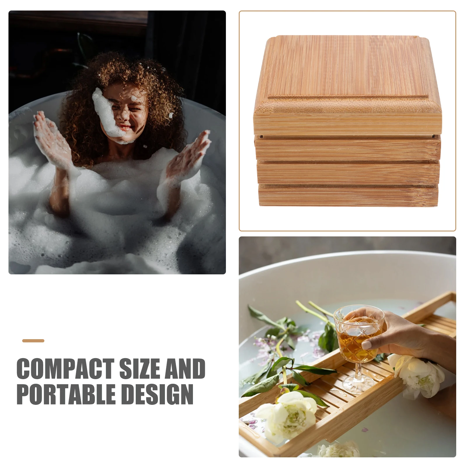 

1Pc Premium Bamboo Soap Dish Rack Simple Design But Very Practical For Bathroom Kitchen Compact Size Portable Original Wood Hue