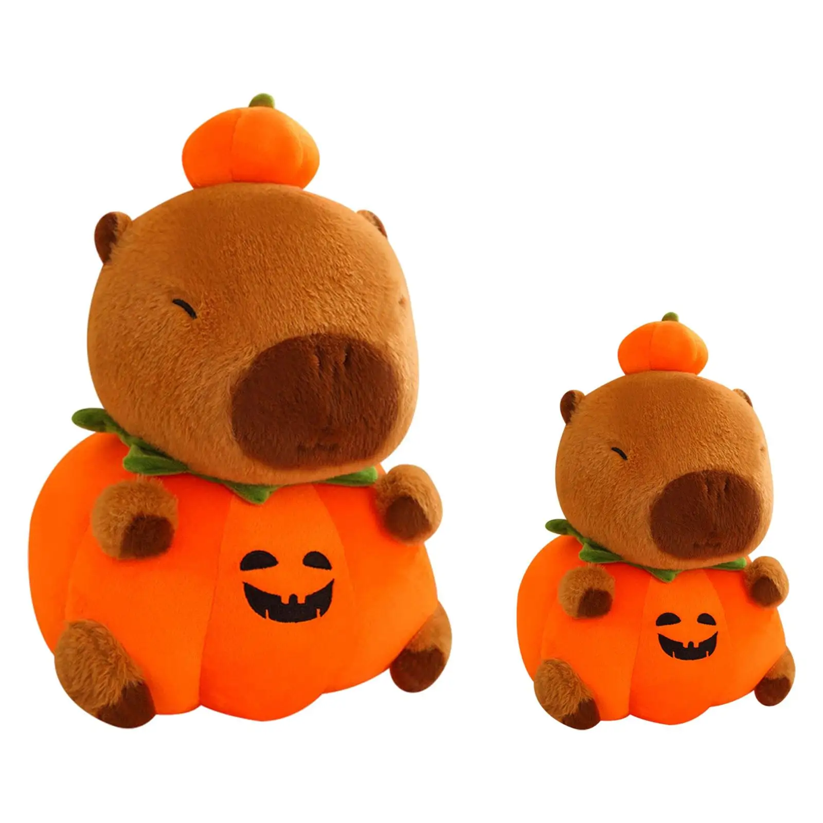 Cute Capybara Stuffed Animal Soft Realistic Home Decor with Pumpkin Body Capybara Plush Toy for Teens Children Family Kids Gifts