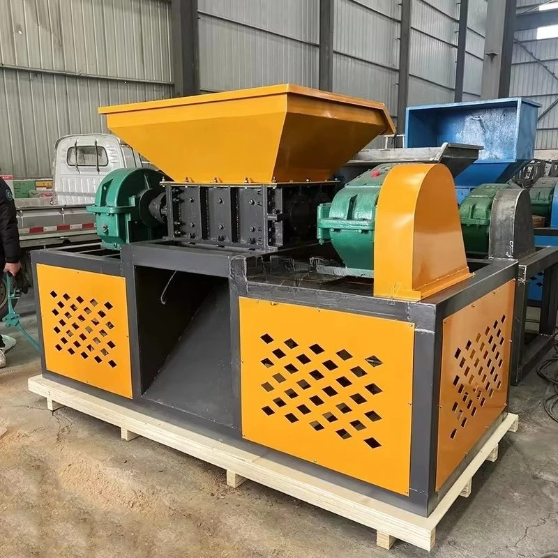 Tire Shredder Machine Price Double Shaft Shredder Tire Recycling Customizable Wooden Pallet Tire Double Shaft Shredder