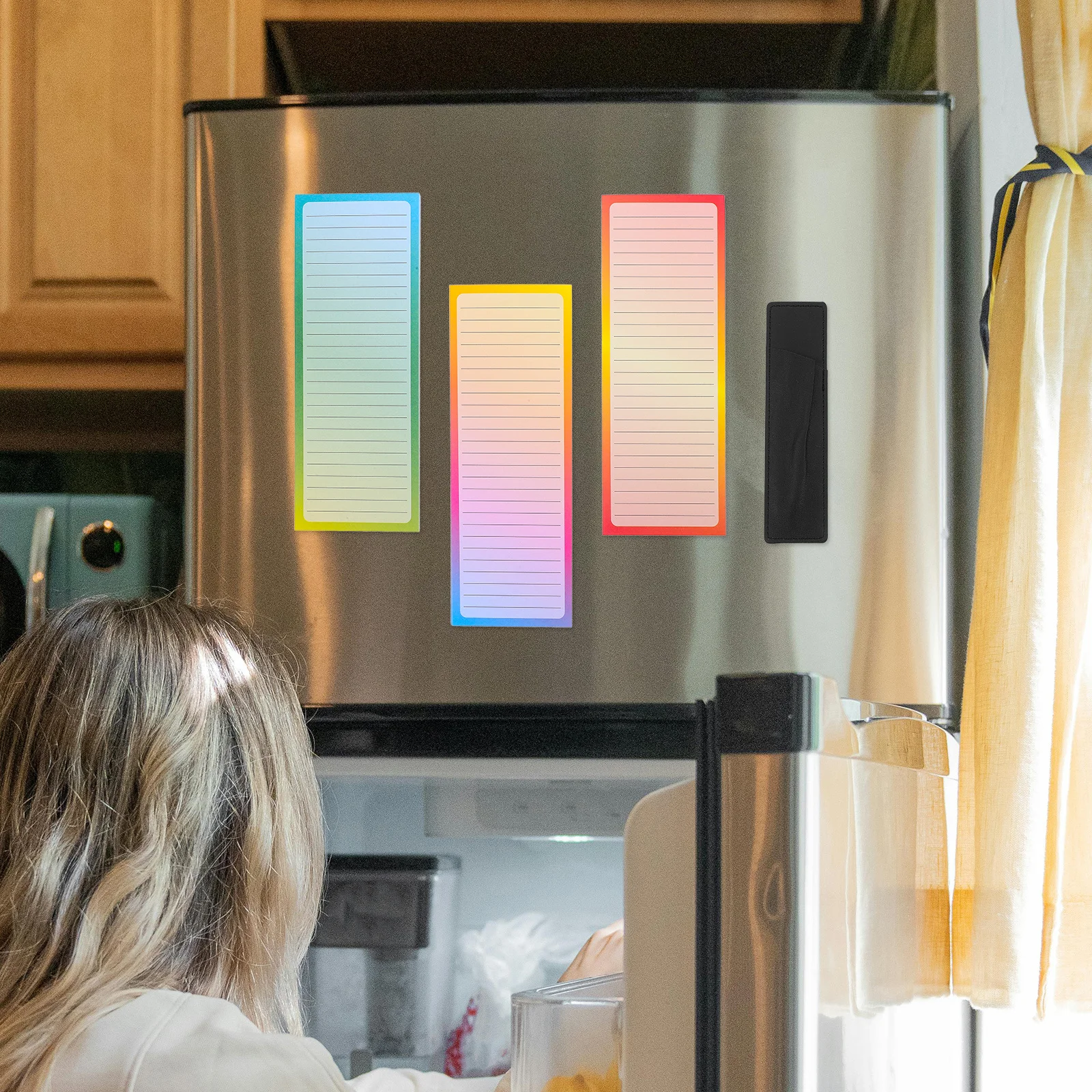 

Fridge Magnet Notepad 150 Sheets Colorful Pen Holder Organize Grocery Lists Appointments Tasks Effortlessly Sticks to Metal