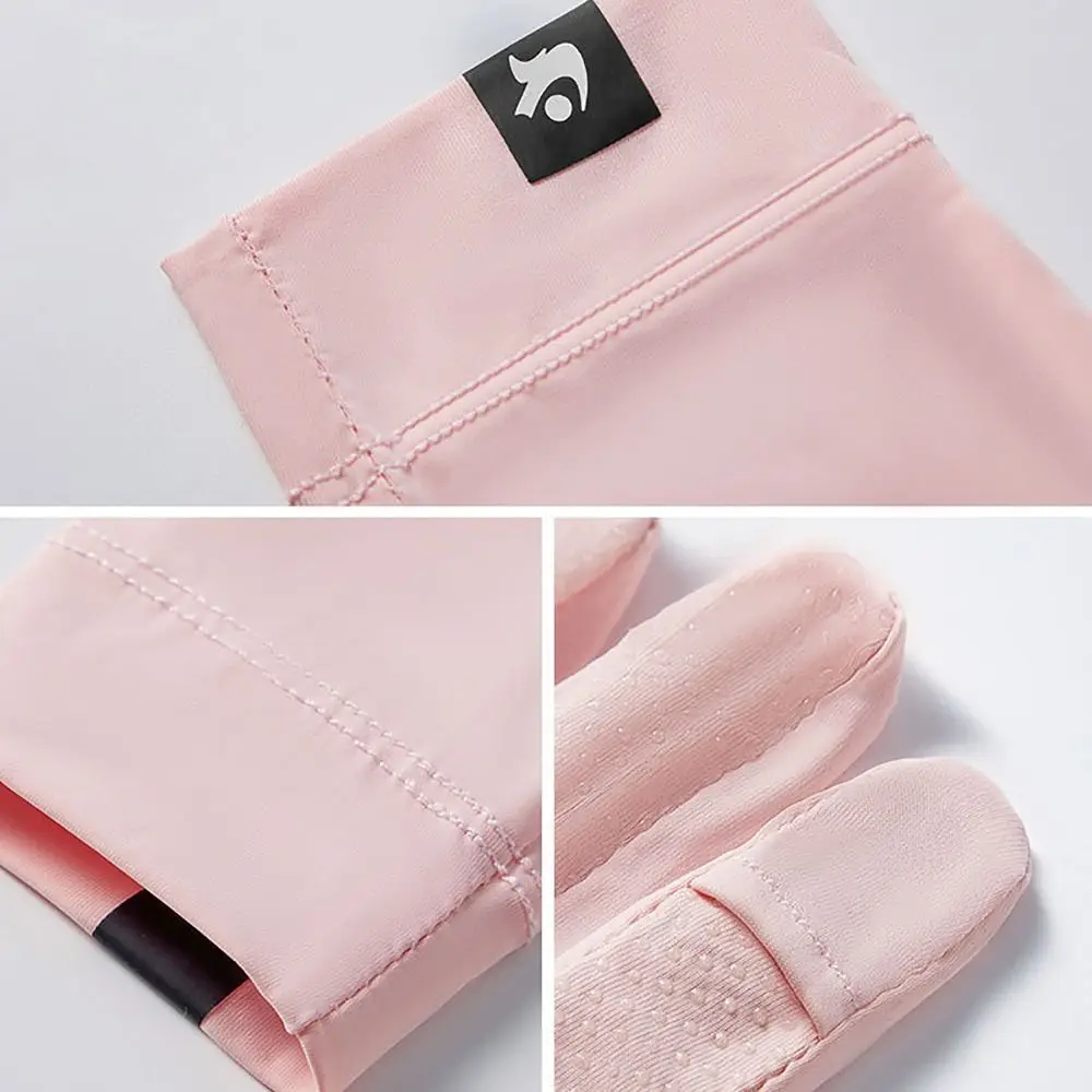 تنفس مكافحة الأشعة فوق البنفسجية قفازات واقية من الشمس مكافحة زلة الجليد الشعور قفازات شاشة لمس الحرير الجليد قفازات ركوب الخيل النساء الرجال