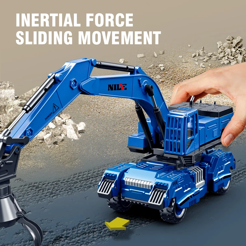 1:50 慣性ミニカー変形エンジニアリング車両子供のおもちゃモデル掘削機車のおもちゃ男の子子供のためのクリスマスギフト