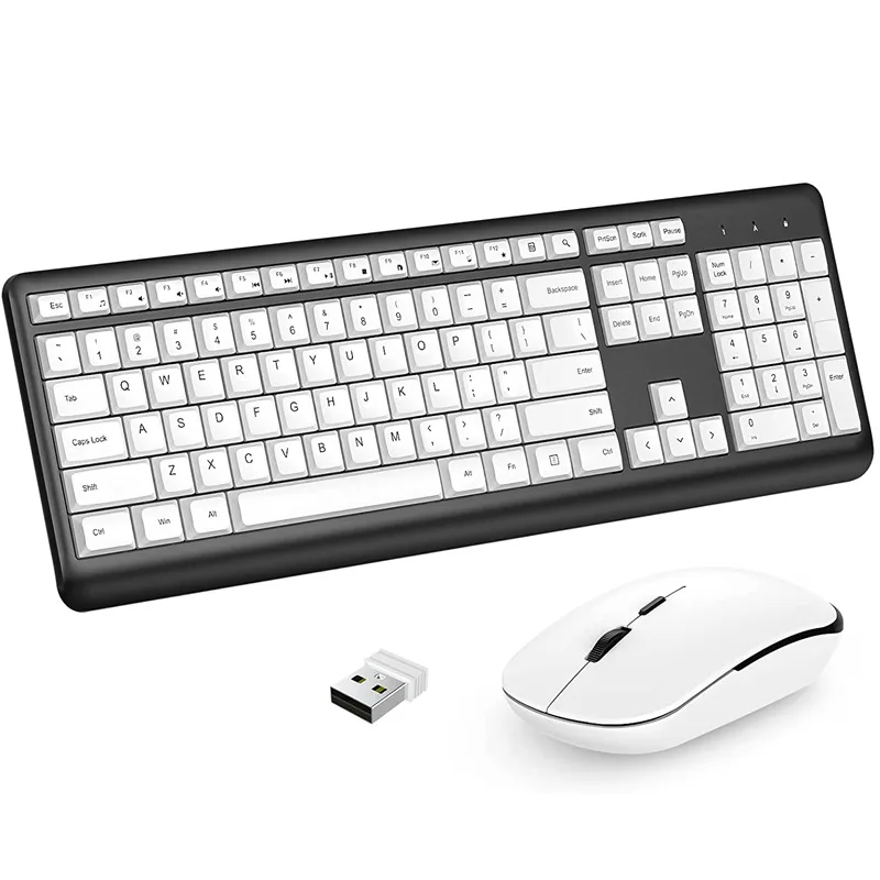 Wireless 2.4G keyboard and mouse set, silent office keyboard and mouse combination, suitable for notebook desktop peripherals