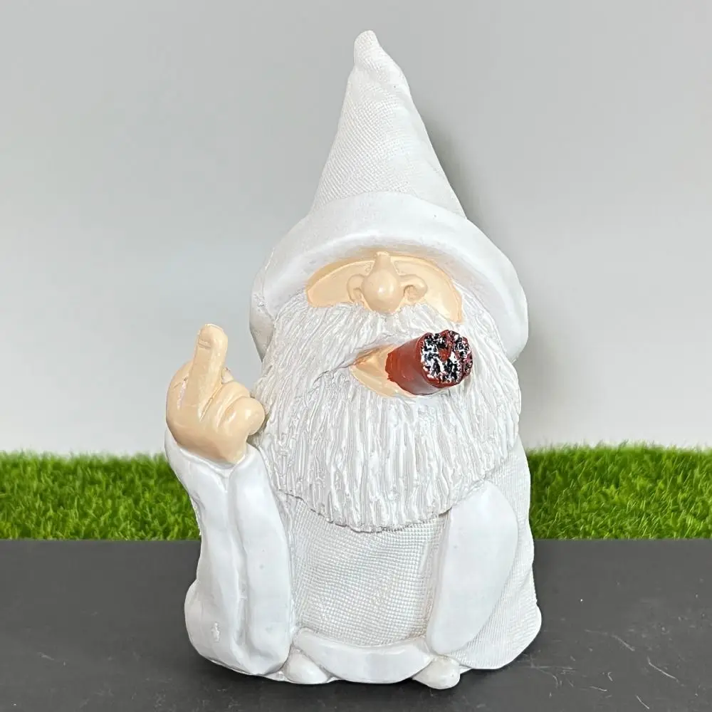 Funny White Cloak Dwarf Statue Realistic Interesting Cloak Dwarf Statue Waterproof Resin Birthday Gift