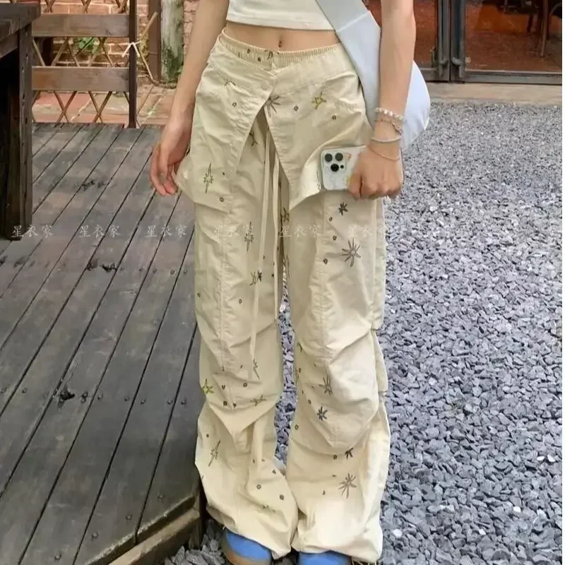 

Deeptown Baggy Y2k Cargo Pants Women Korean Fashion Wide Leg Harajuku Casual Trousers America Streetwear High Waist Pantalones