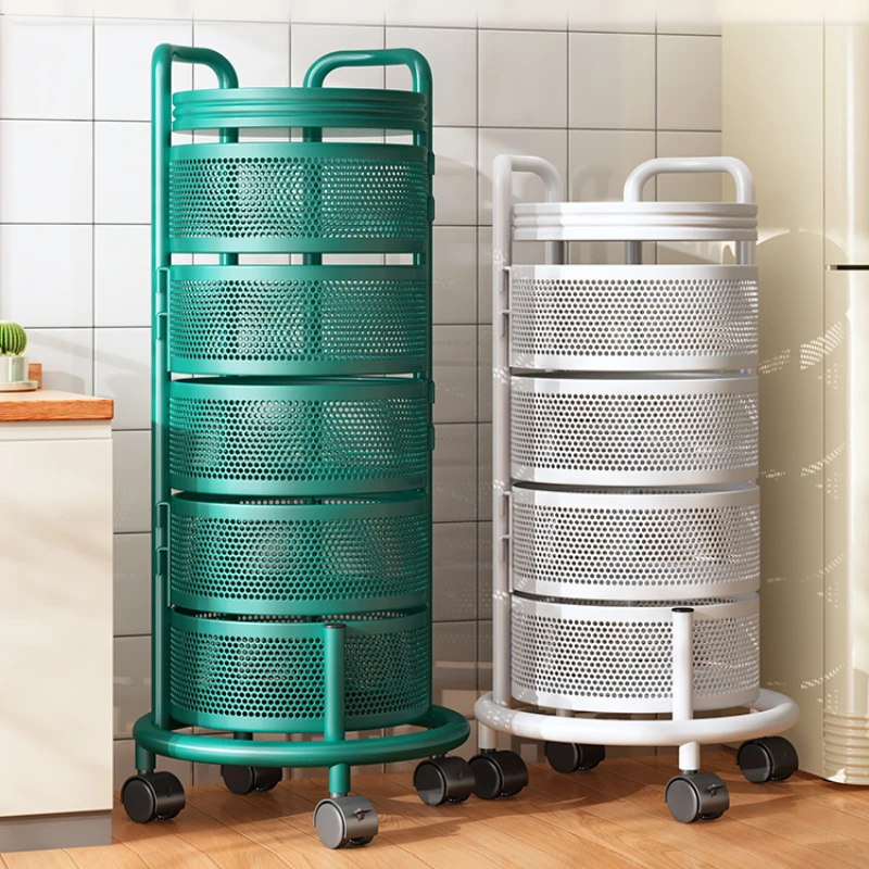 Multifunctional vegetable basket for rotating kitchen vegetable rack