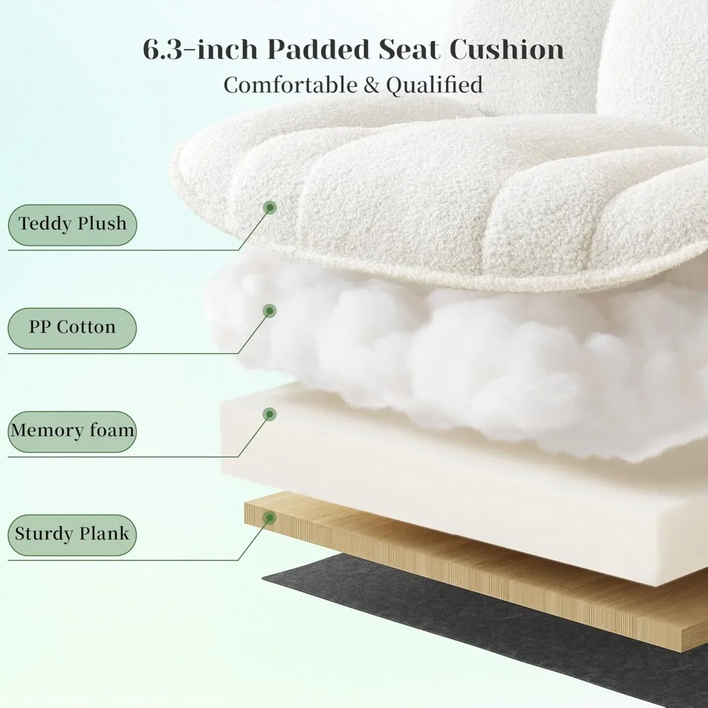 كرسي مكتب بأرجل متقاطعة مع مسند للقدمين، كرسي متقاطع سميك مبطن 6.3 مع عجلات، ارتفاع دوار قابل للتعديل #3