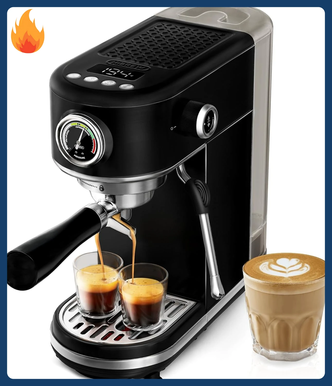 

[Скидка на цена! ]H10B — эспрессо-машина диаметром 51 мм — регулируемая температура и объем чашки по желанию — с интеллектуальным экраном дисплея