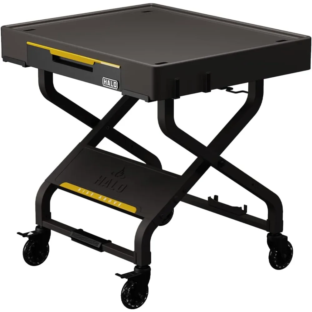 rrtable Outdoor Countertop Grill Cart | Drop Down Drawer Storage | Collapsible | Tank Storage