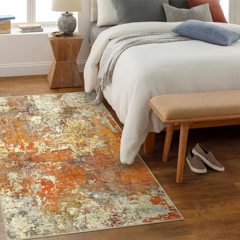 

VIKAMA Crystal Pile Carpet Modern Abstract Living Room Kitchen Bathroom Entryway Washable Rugs Stain-resistant Warm Large Mats