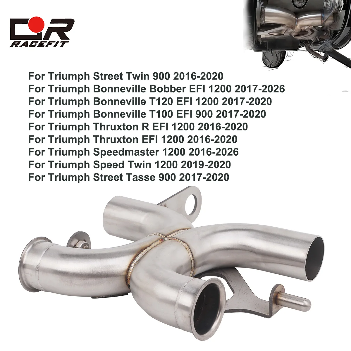 

Link Pipe For Triumph Bonneville 2017-2020 Bonnevile 1200 / Bobber T100 T120 Escape Motorcycle Exhaust Muffler Slip-on