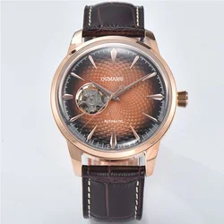 40mm  NH38 Men's Automatic Watch Stainless steel waterproof acrylic glass transparent watch back Custom watch