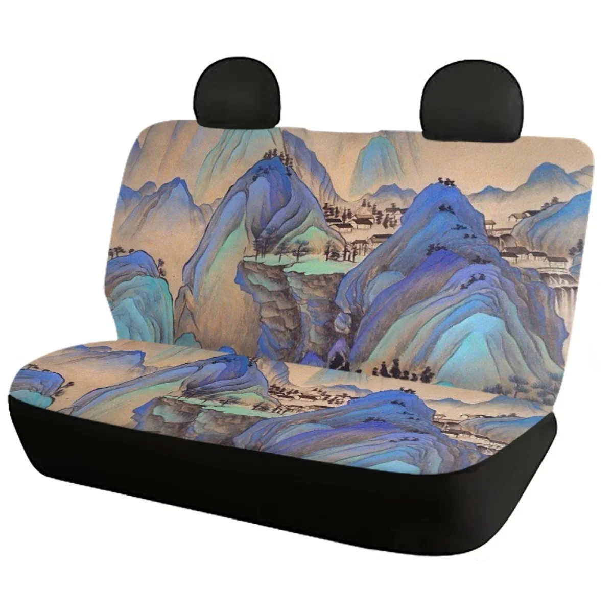 Car Seat Covers for Women Full Set Chinese Style Landscape Painting Brand Design Breathable Gorgeous Cushion Accessory Interior