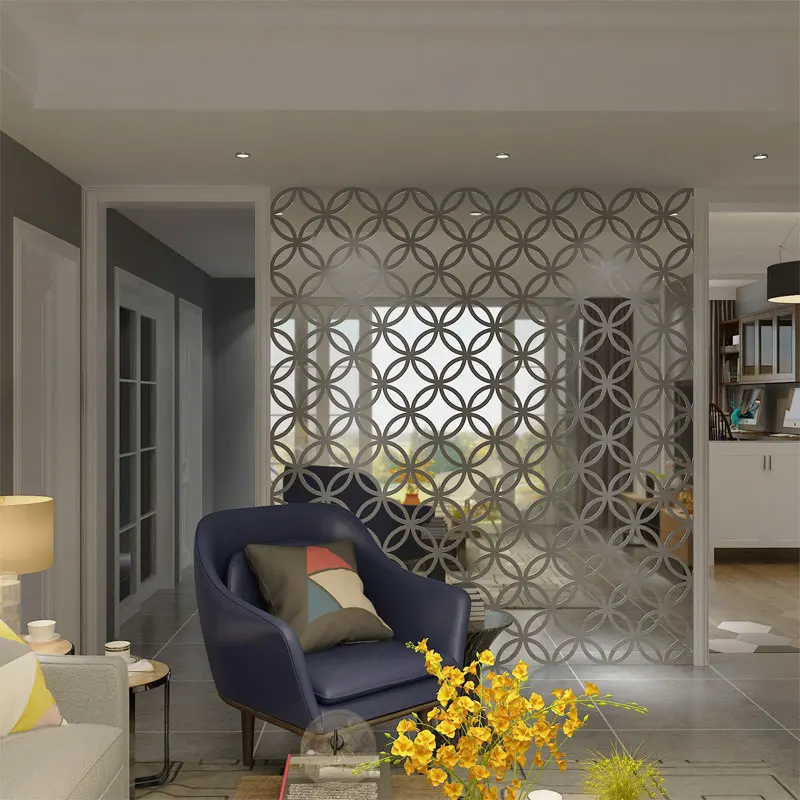 

Custom Colorful Abstract Circular Wall Sticker - Painting & Self-Adhesive Mirror Combination - Easy Splicing Design