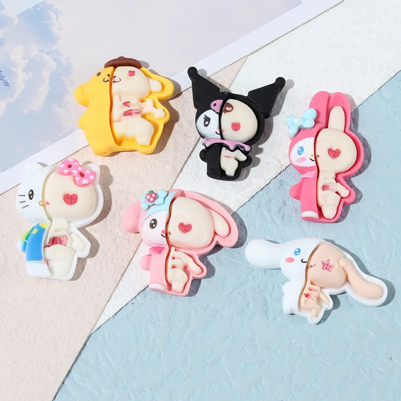 Cartoon Sanrio figure diy handmade hair accessories headstring Keychain Crocs drop glue mobile phone case resin accessories