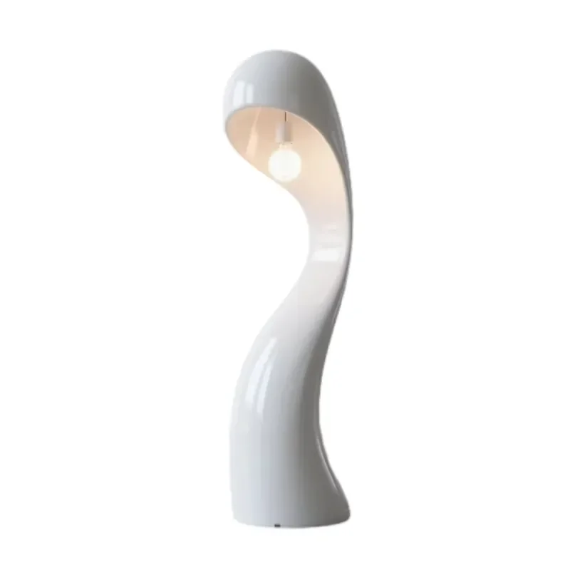 Modern Curved White Floor Lamp Stylish Lighting for Living Spaces