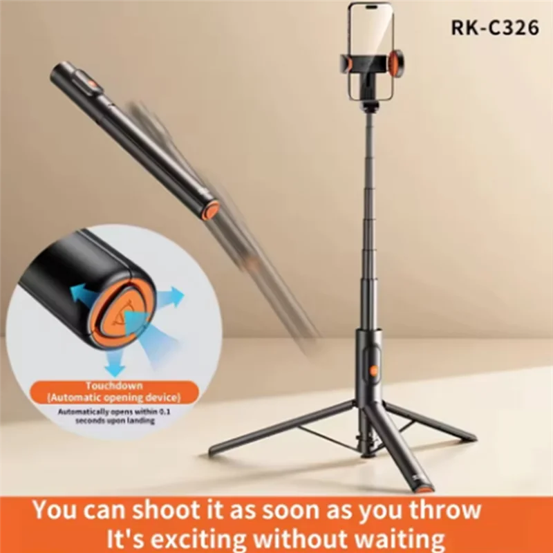 B24B Self-Popping Selfie Stick Tripod Portable Bluetooth Remote Control Selfie Sticks Handheld Sticks For Outdoor Travel