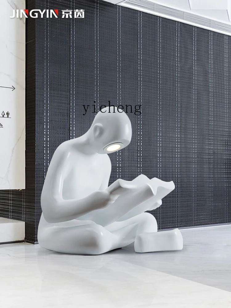 M3-19  reading abstract sculpture figure decoration hotel lobby soft decoration