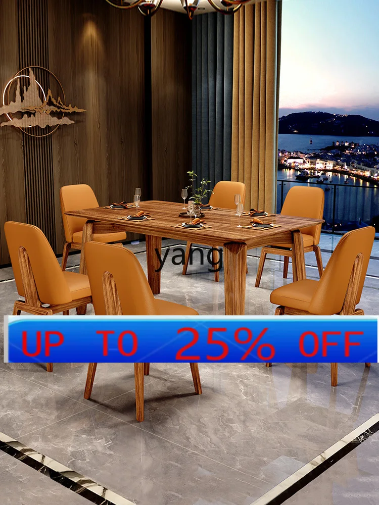 

LMM Simple Modern Nordic Ugyen Wood Length Dining Tables and Chairs Set