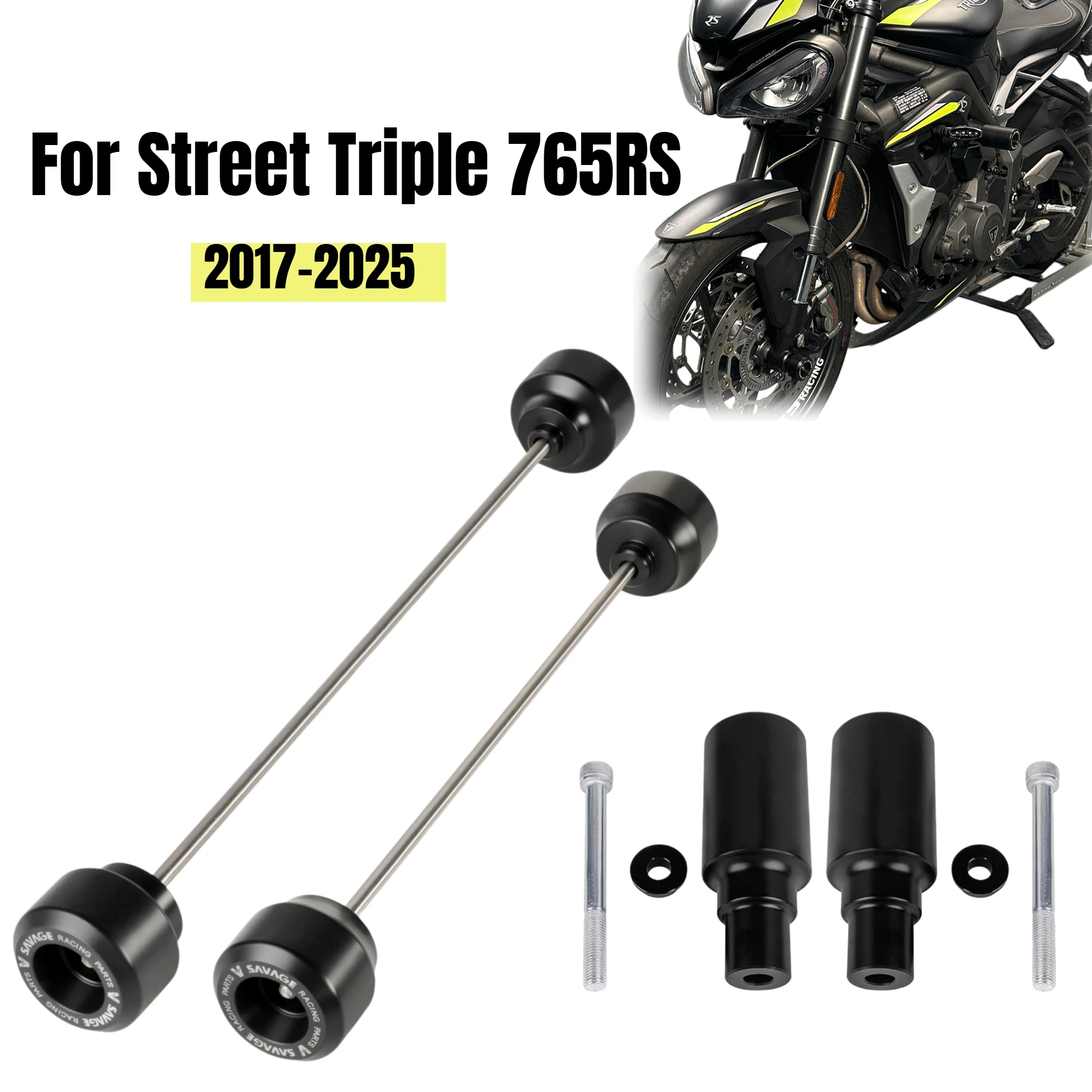 

For Street Triple 765RS 2017-2025 765 RS 765R 765 S Frame Slider Crash Protector Wheel Hub Anti-Collision Swingarm Spools Slider