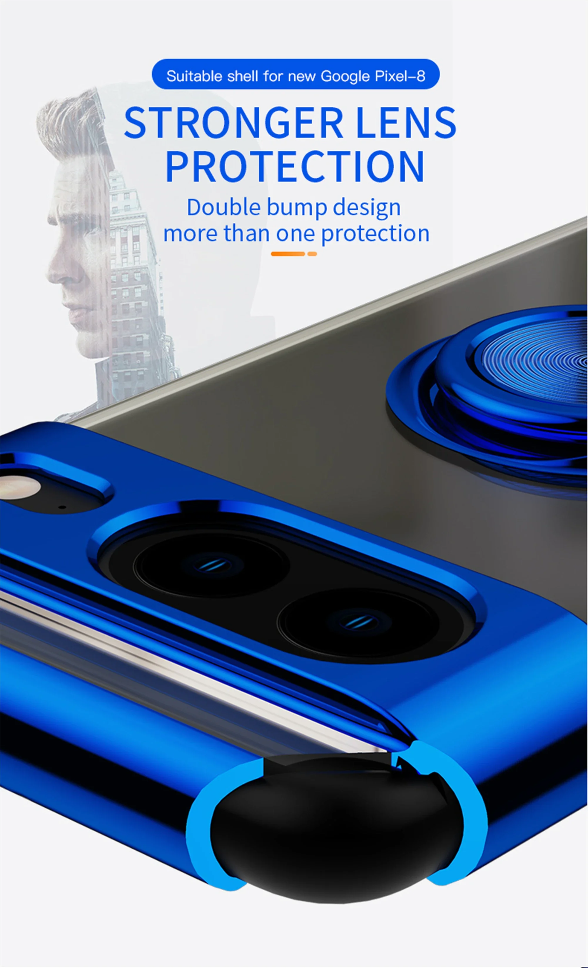 Slim Plating Clear Magnetic Phone Case for Google Pixel 9Pro 9 8Pro 8A 8 7Pro 7A 7 6A 5A Metal Ring Kickstand Cover