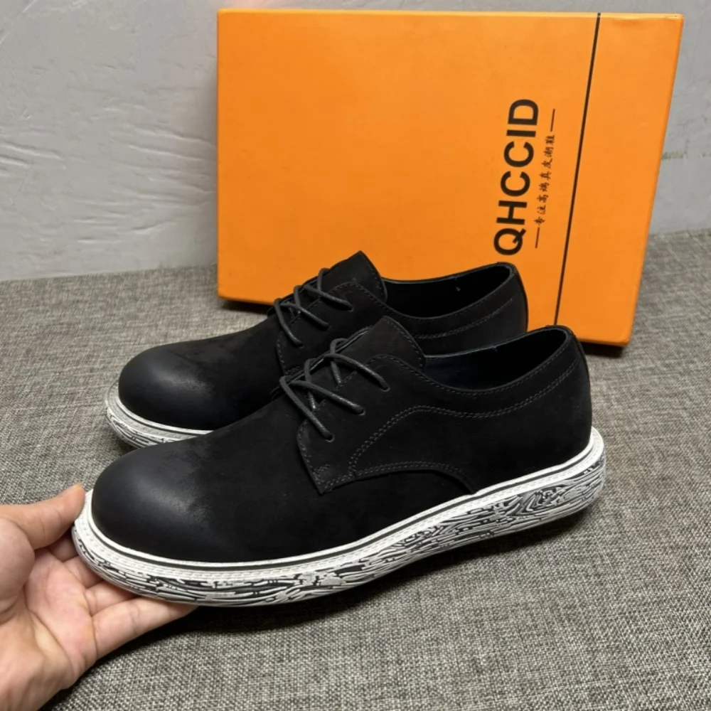 

Men's leather retro shoes, men's low-top shoes, fashionable casual sneakers, breathable trendy shoes