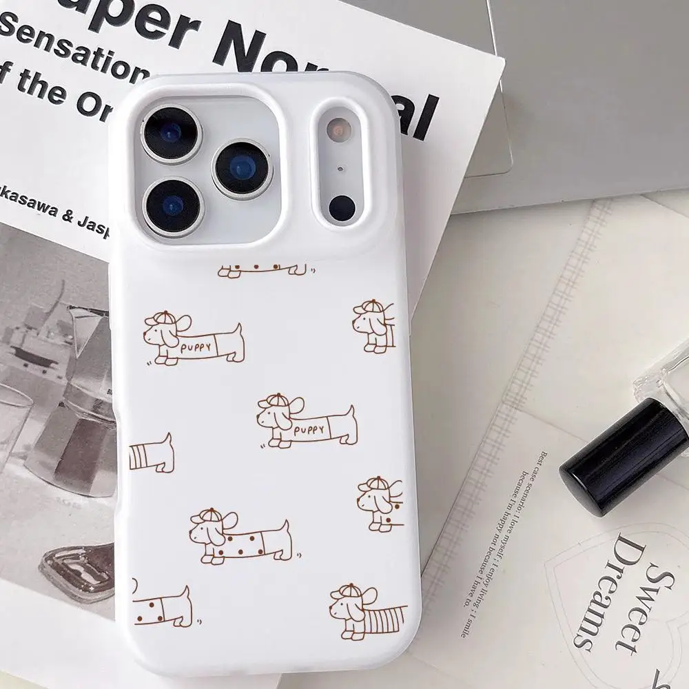Cute Dachshund Puppy Phone Case For iPhone 11–17 Pro Max Plus Mini Clear Jelly Case Soft TPU Shockproof Phone Cover