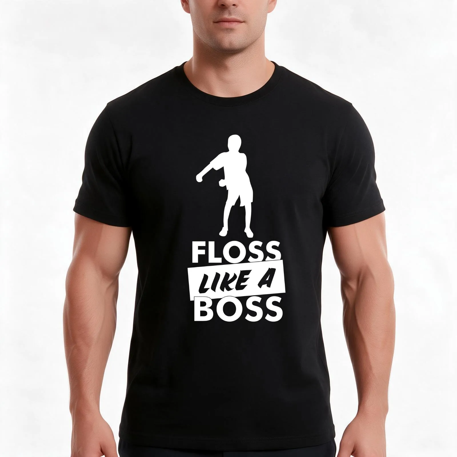 Floss Like A Boss - Flossing Dance Move T-Shirt, Summer Casual Cotton Tee, Oversized Streetwear Tops, Vintage Graphic Print
