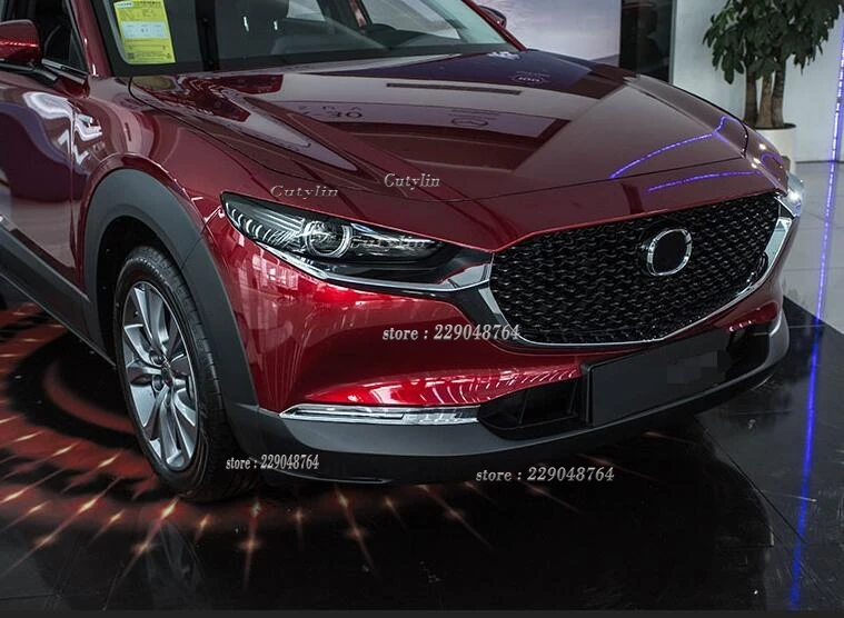 For Mazda CX30 CX-30 2020 2021 2022 2023 Car Styling ABS Chrome Front Rear Fog Lamp Decorative Light Bar Cover Sitcker Trim