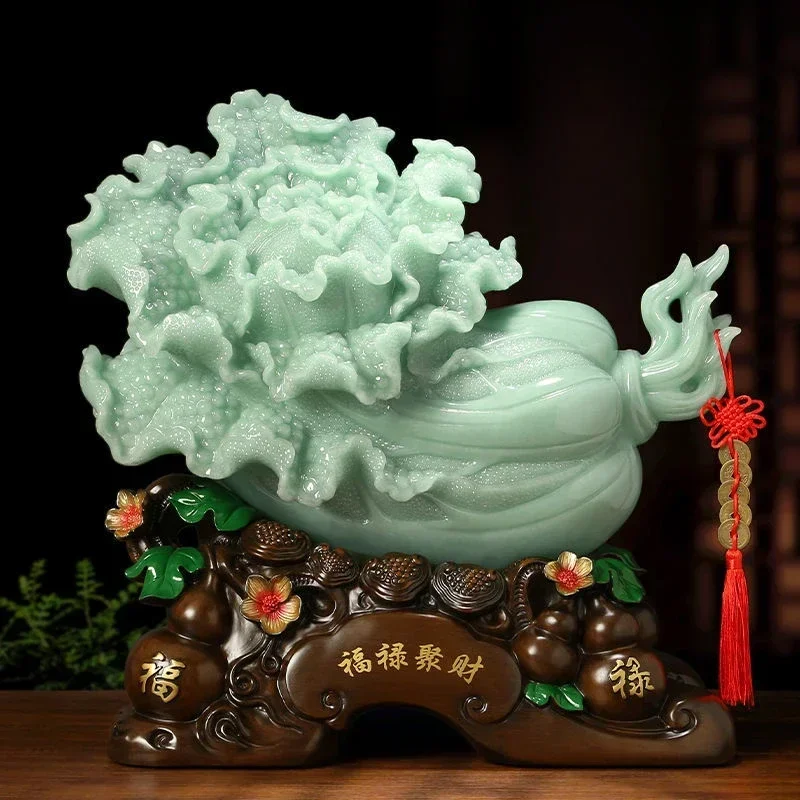 Cabbage Resin Ornaments Attract Wealth Home Living  Wine Cooler Entrance Office Decor Gift