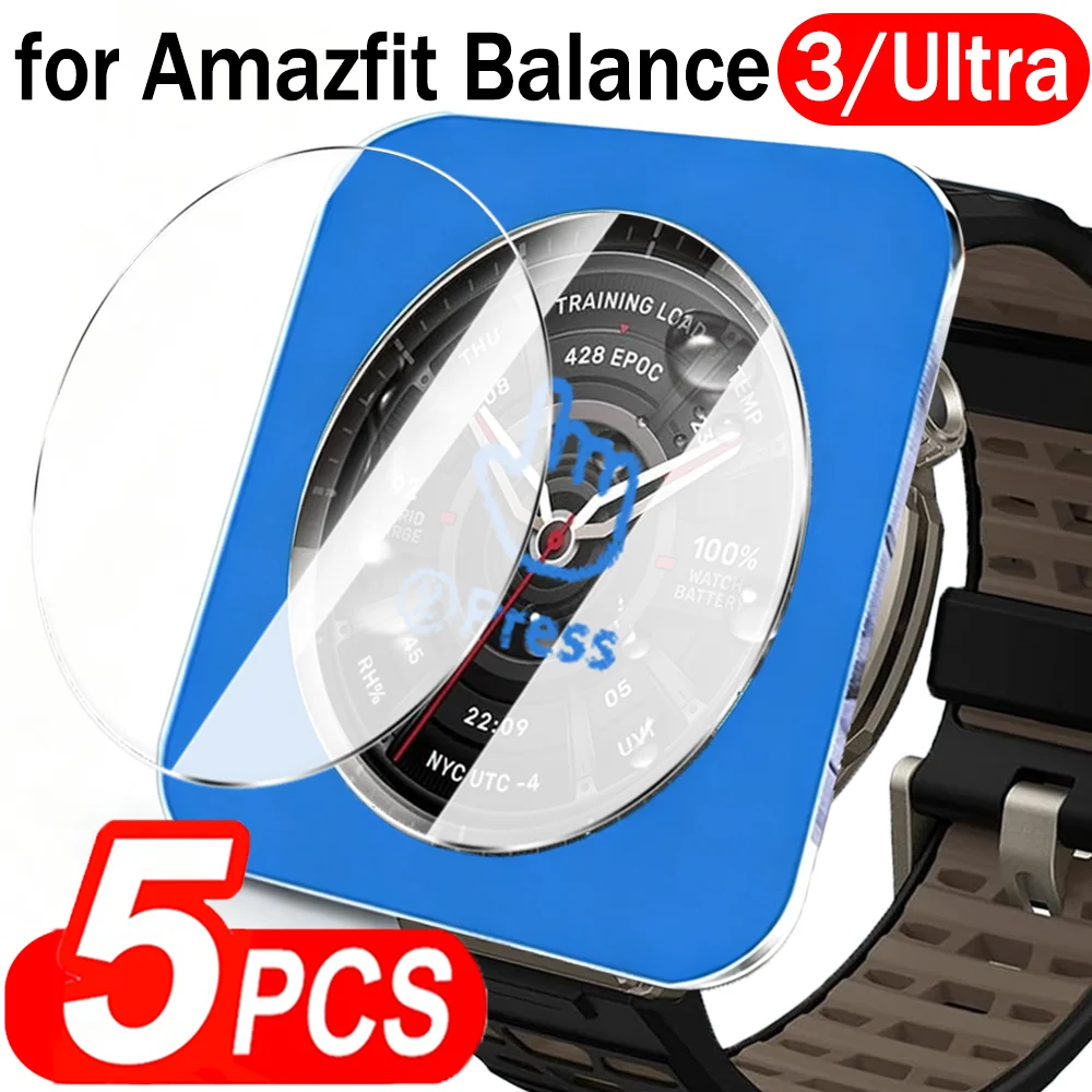 Image of 5-1 Stück Einfach zu installierendes HD-Hartglas für Amazfit Balance 3 Ultra Displayschutzfolie mit automatischer Ausrichtung und Installations-Kit