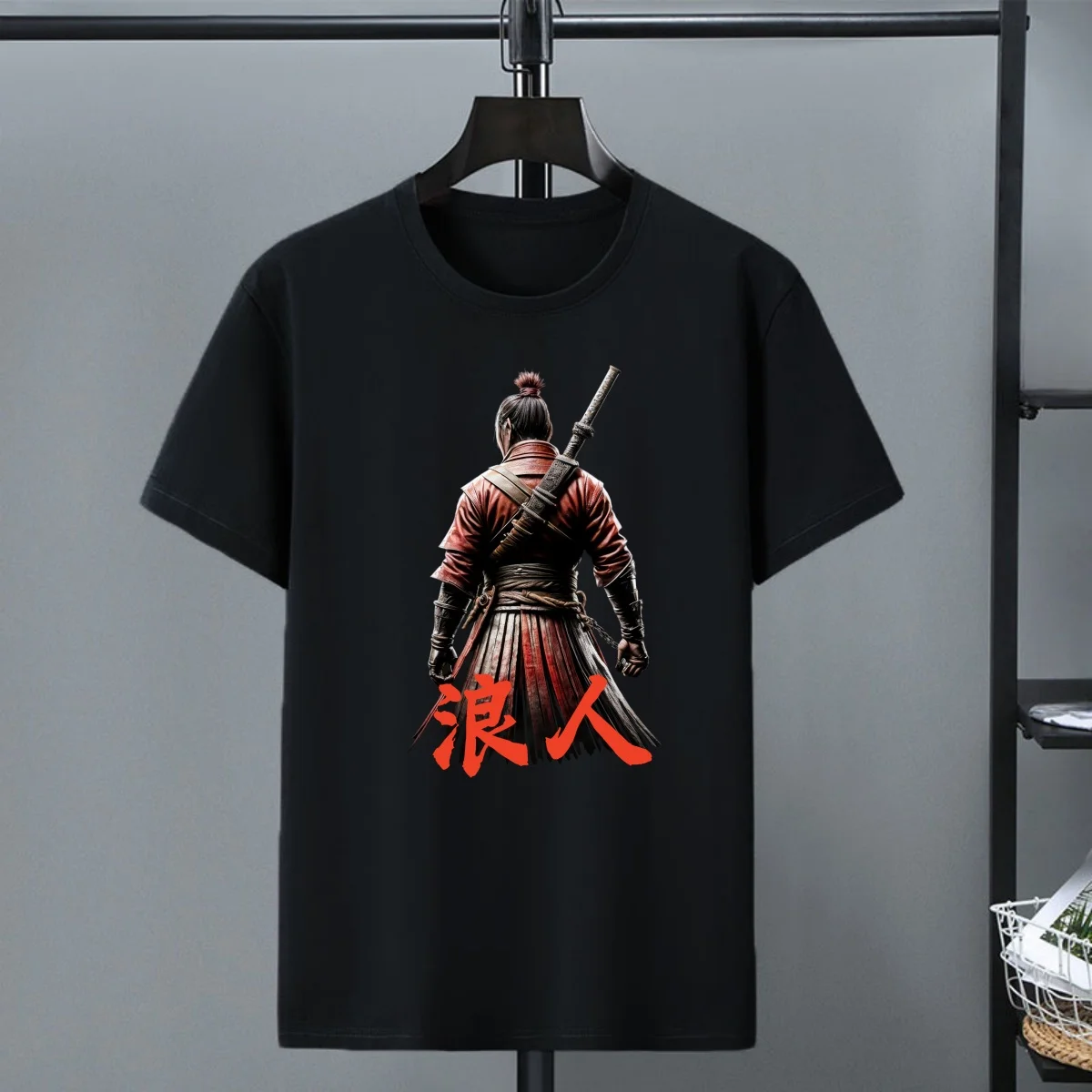 Japanese Bushido Spirit Graphic Men's T-shirt Samurai Print Cool Street Hip Hop T Shirts Man Clothing Streetwear Short Sleeve