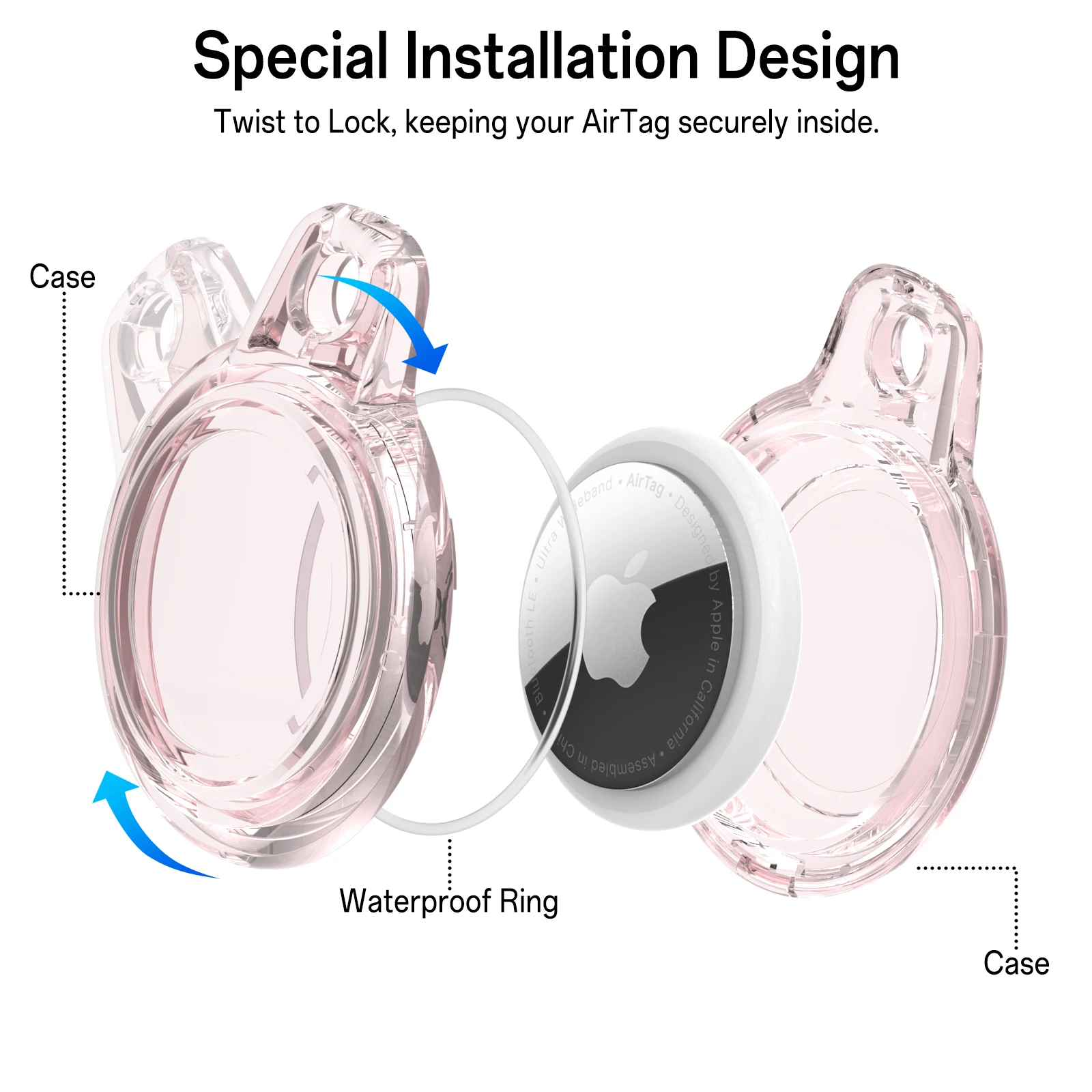 Водонепроницаемый чехол для Apple AirTag, чехлы для смарт-тегов для Apple Tracker, чехол с защитой от потери устройств, жесткий корпус для ПК, трехугольный жесткий клей