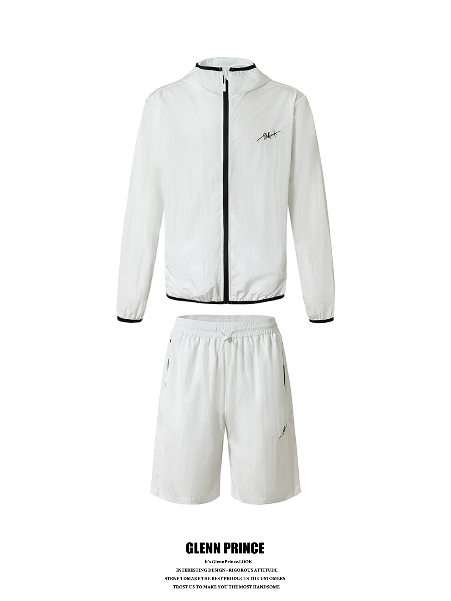 gpstudio-lightweight-zipper-upf50-hat-outdoor-sports-shorts-set-men-women-casual-summer-fashion-nylon-fabric-anti-uv-suit