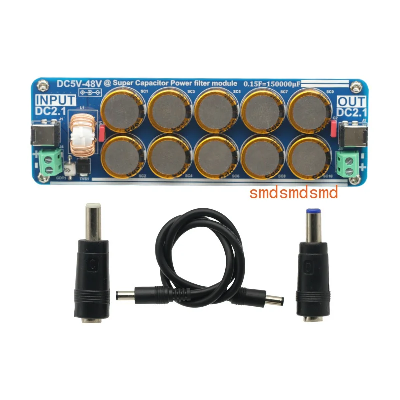 

5V-48V 10A Supercapacitor Filter Board Linear Switching Power Supply for Raspberry Pi Headphone Amplifier DAC Amplifier NEW