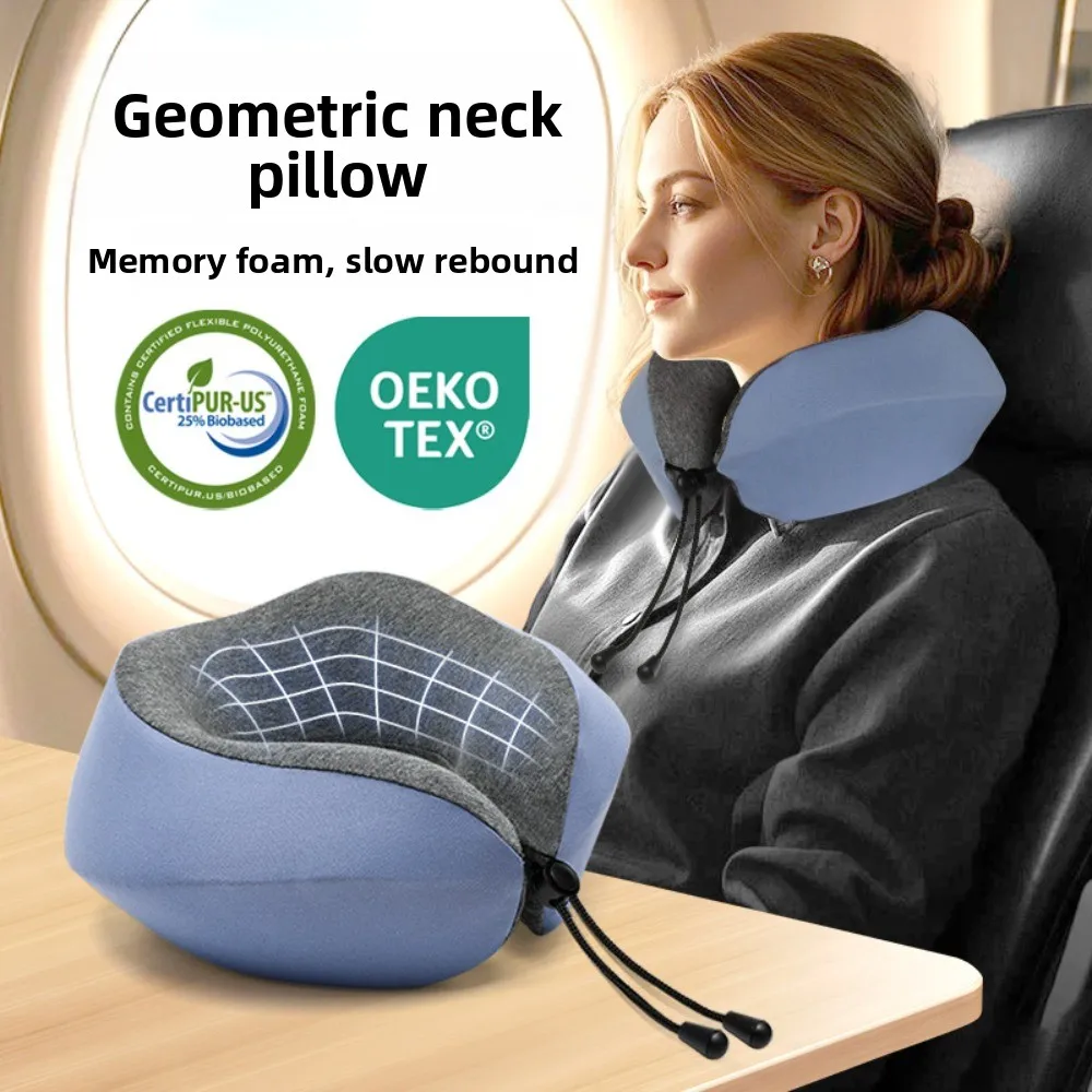 

Хлопковая дорожная подушка для шеи с эффектом памяти, высокоскоростная железнодорожная подушка для самолета, сна, лежания, защита шеи U-образной подушки