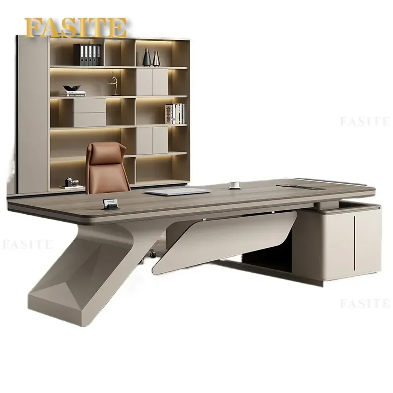 For Modern Luxury Executive Office Desk Large Boss Table with Chair Set Manager Supervisor Workstation Furniture Home