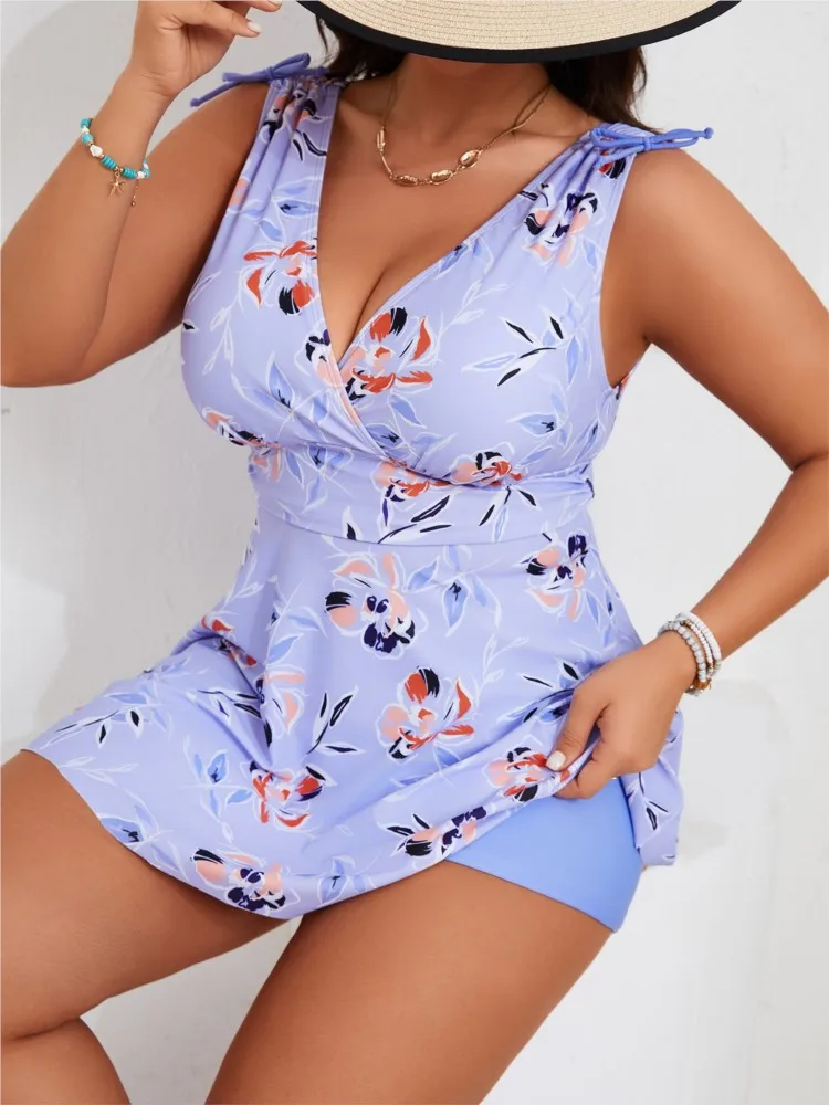 L-5XL حجم كبير ارتفاع الخصر بيكيني المرأة رفع كبير كبير الحجم ملابس السباحة 2026 الصيف Mujer البطن تحكم ملابس السباحة بيكيني مجموعات #5