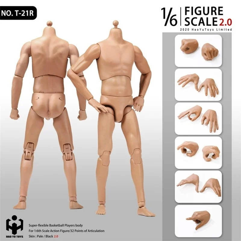 Haoyu 1/6 Scale Male Body 2.0 (T-20/T-21/T-01) - Zestaw figurek wojskowych z ulepszonym artykulacją Kolekcjonerski model żołnierza