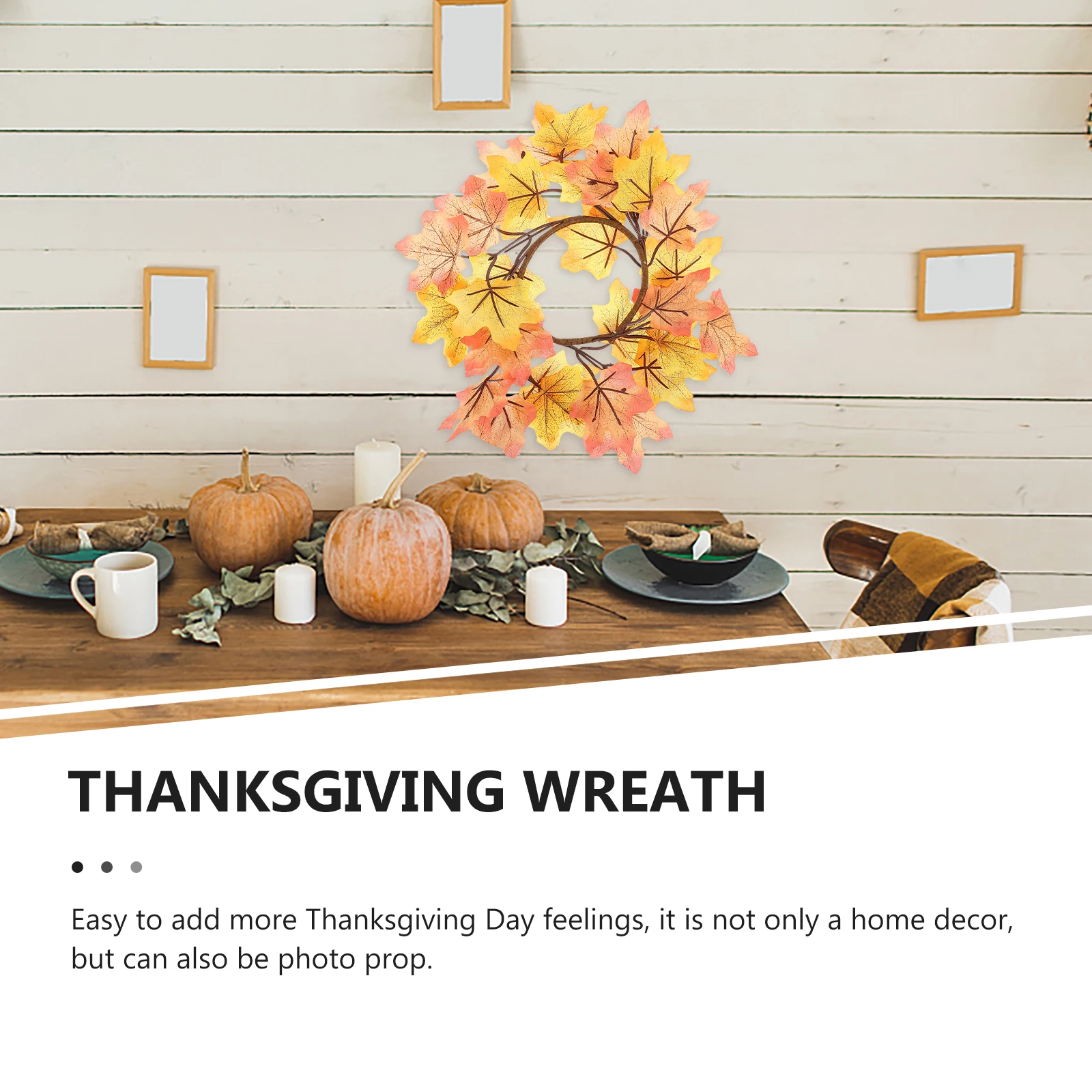 

Autumn Maple Leaf Wreath Home Decor Thanksgiving Decorations Indoor Fall Garlands for