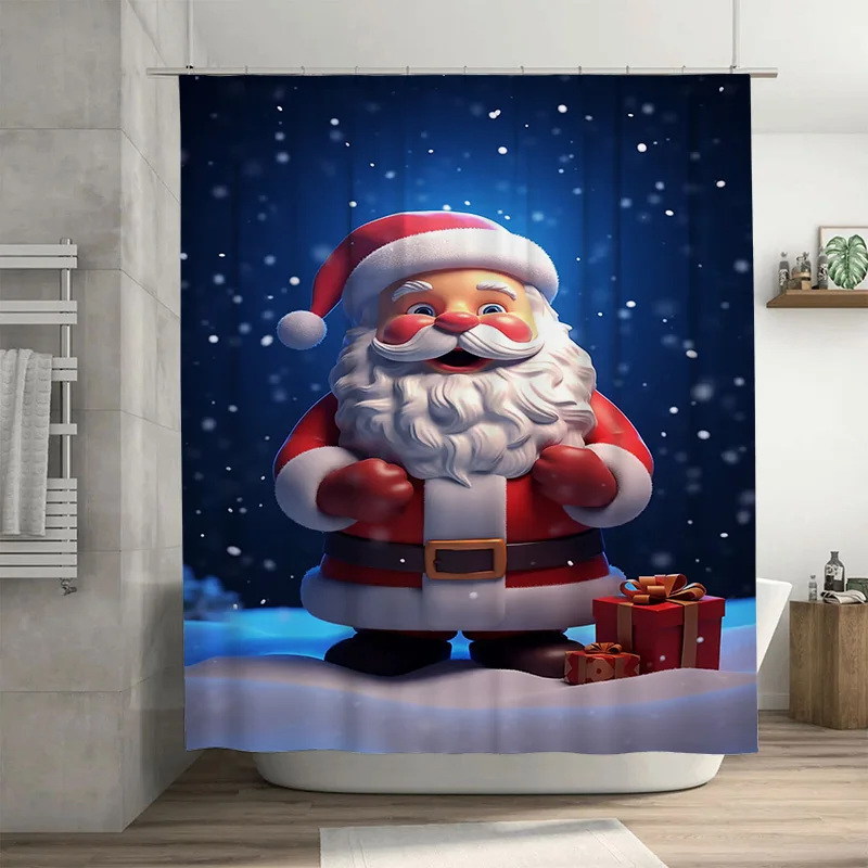 

Tuniu праздничный Санта-Клаус декор для ванной комнаты занавеска для душа с Рождеством праздничный подарок забавная новинка водонепроницаемый тканевый фон