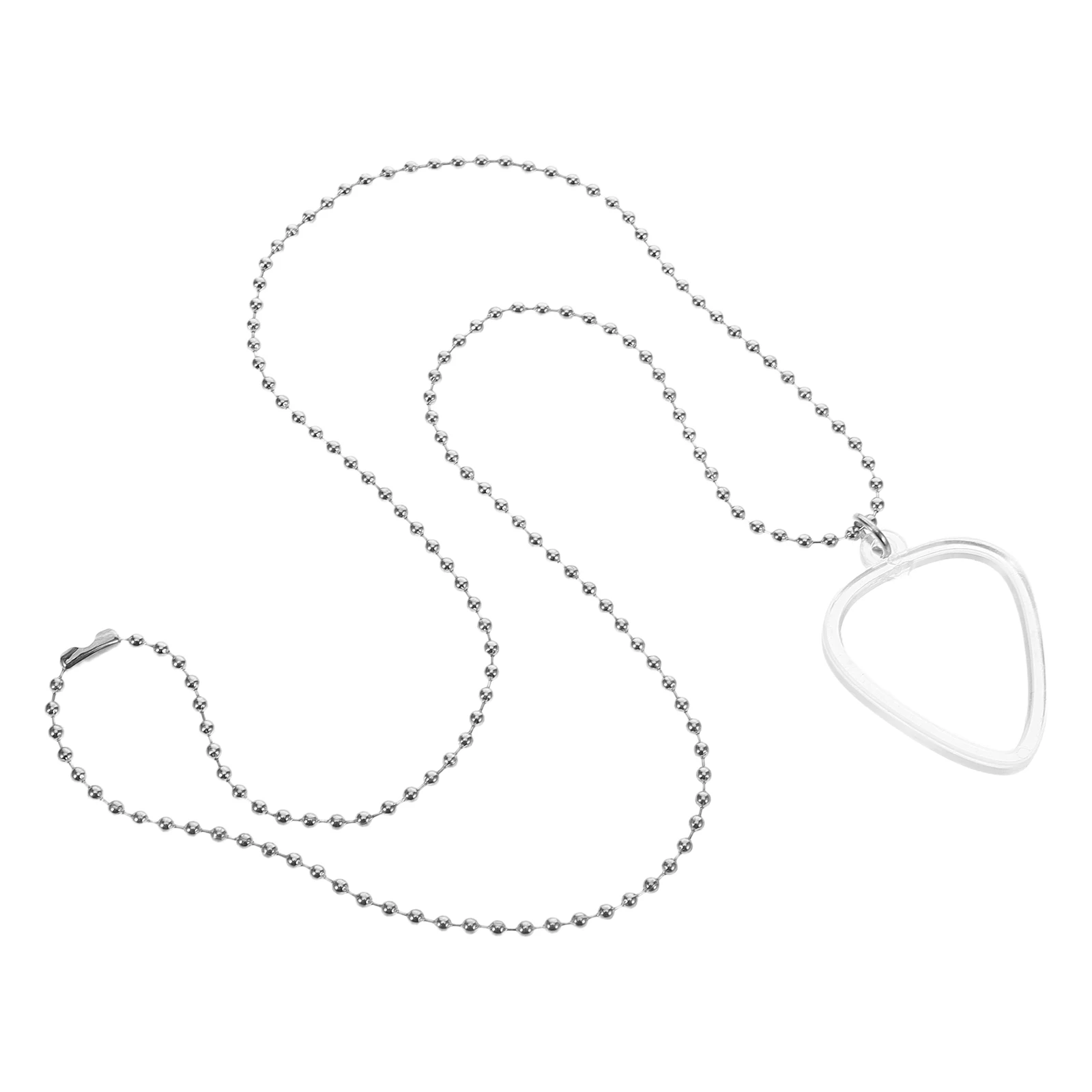 

Guitar Pick Collection Box Heart Shaped Necklace Picks Holder Transparent Standard Size Storage Case Organizer Pendant Chain