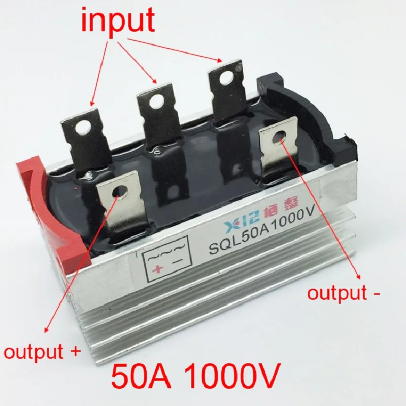 New SQL 50A 1000V Three-Phase Bridge Rectifier Brushless Generator With Heatsink SQL50A1000V